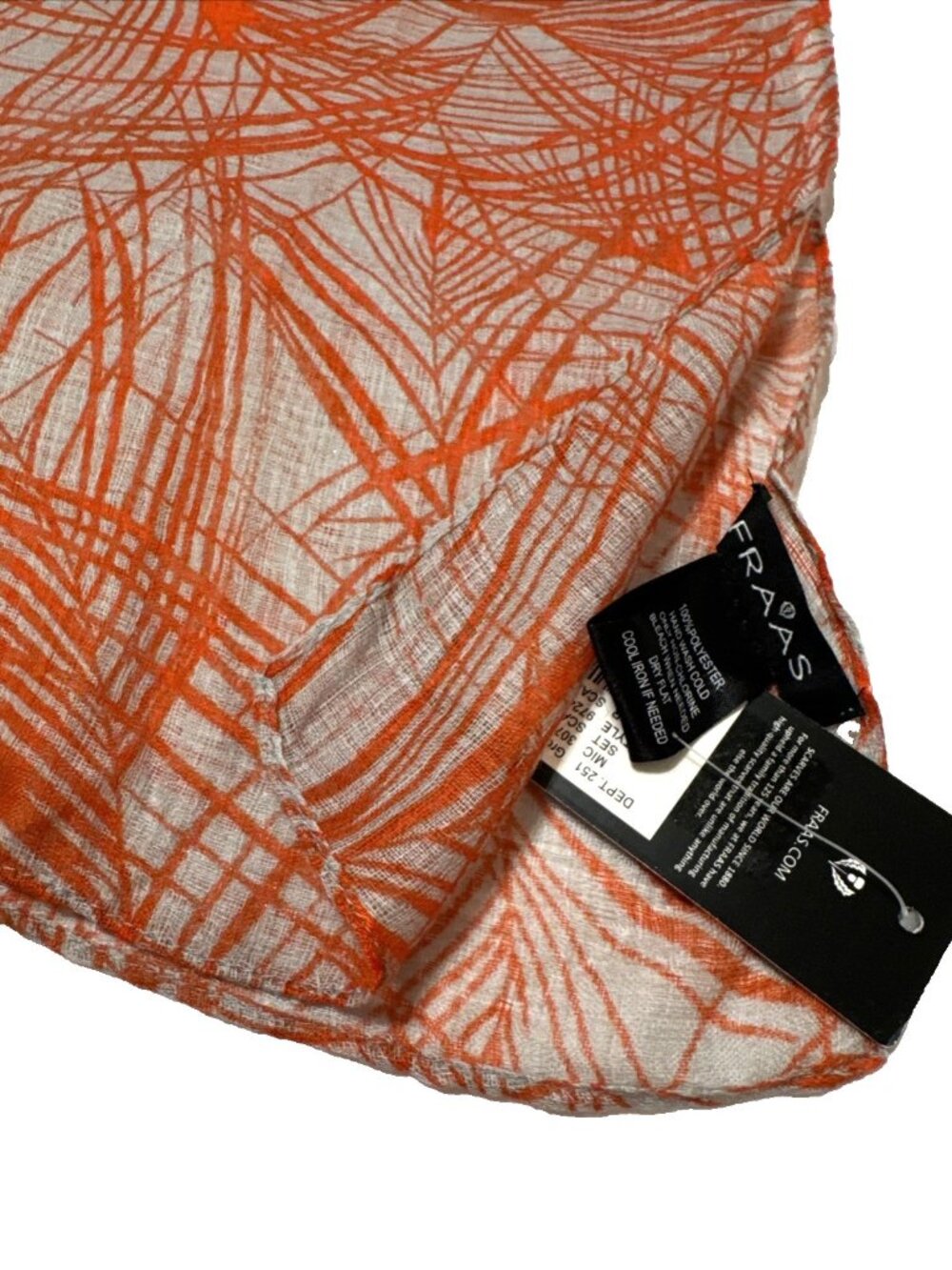 Fraas Scarf Orange and Gray NWT